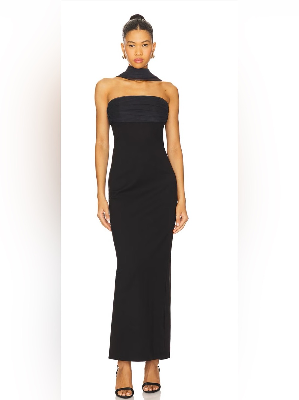 Strapless Black Maxi Dress